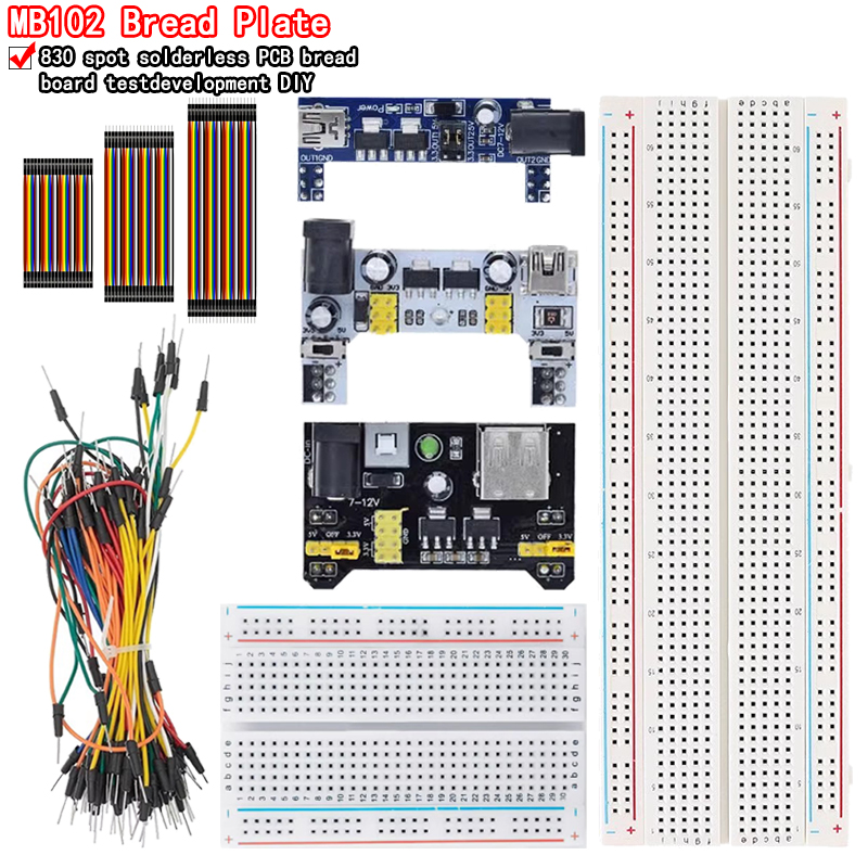 Breadboard Jumper Wire - 3.3V/5V MB102 Breadboard power module+MB-102 830