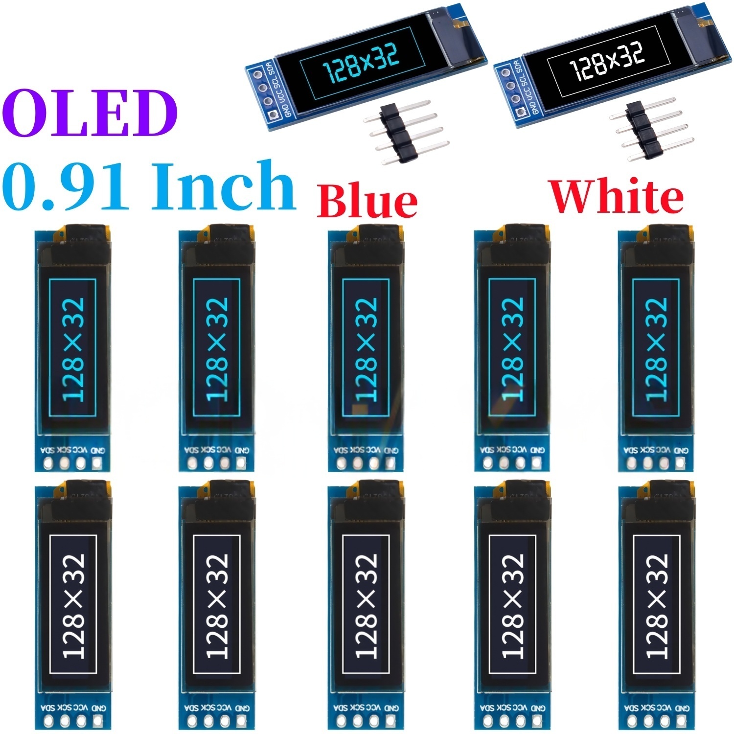I2C Lcd Display - 0.91 Inch 128x32 IIC I2C White