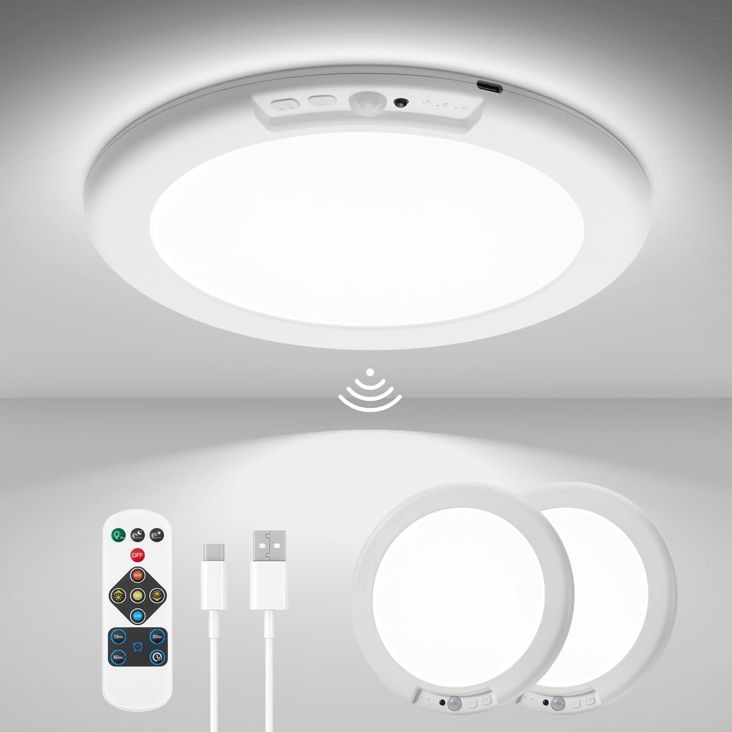 Ldr Light Sensor - 2Pack Round Motion Sensor Ceiling Lights,