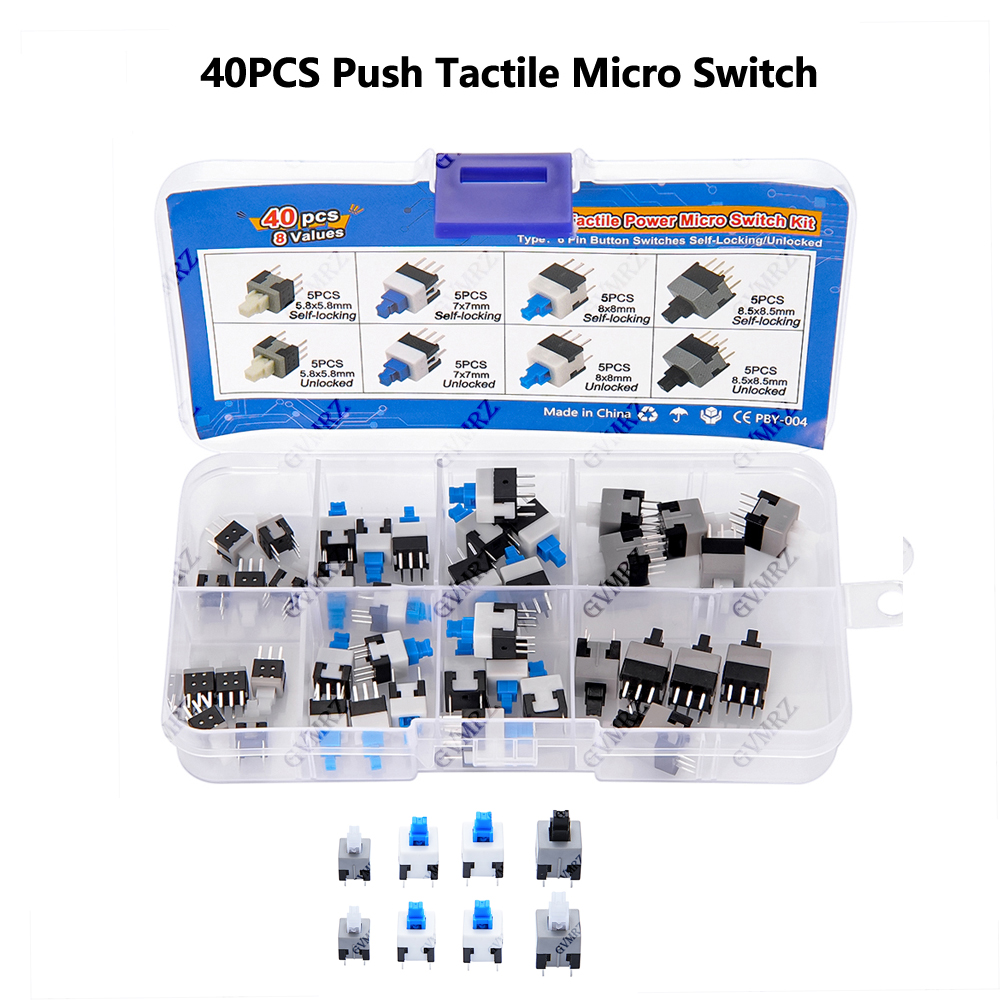 Learn Diy Electronics - 40PCS 8Values Push Tactile Micro Switch