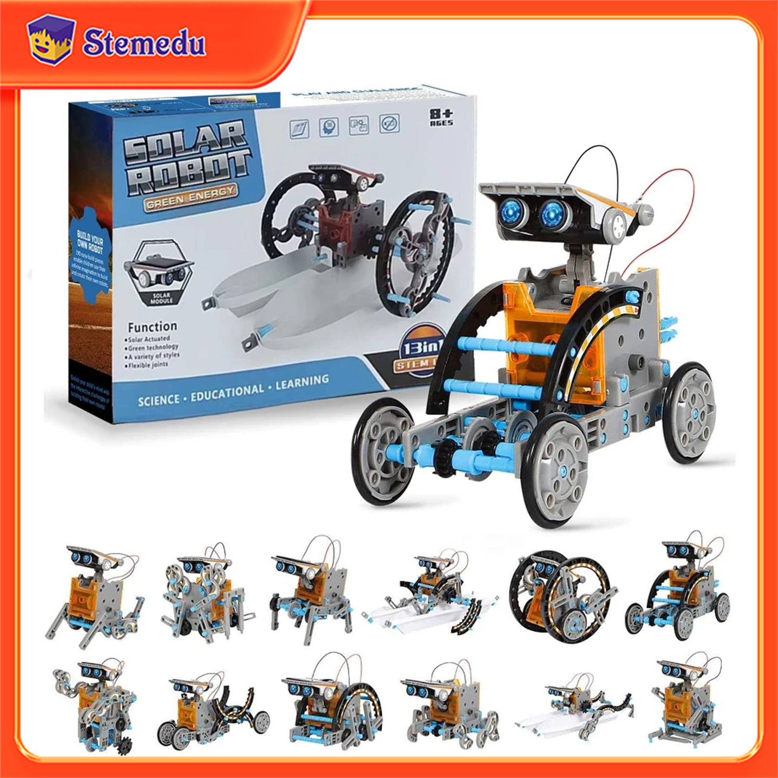 Learn Diy Electronics - 13 in 1 Solar Powered Robot