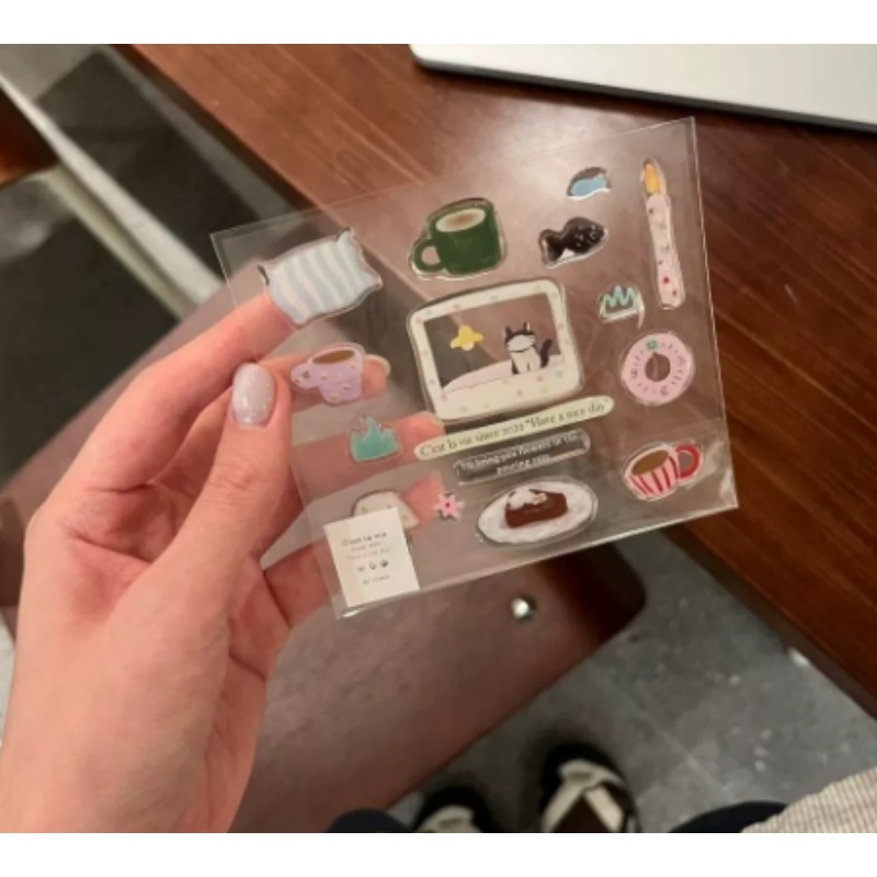 Cute Black Cat Clock Sticker S - Diy For Electronics avaliação e preço