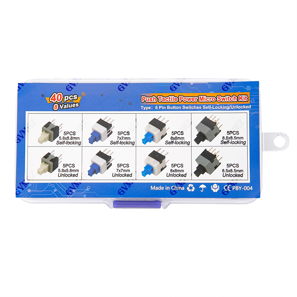 40PCS 8Values Push Tactile Mic - Learn Diy Electronics avaliação e preço