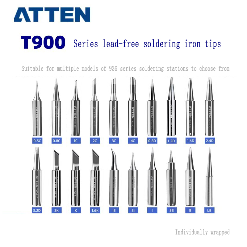 Original ATTEN 5Pcs T900-M Aut - Diy Soldering Station No Electronics avaliação e preço