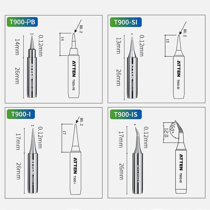 Original ATTEN 5Pcs T900-M Aut - Diy Soldering Station No Electronics avaliação e preço