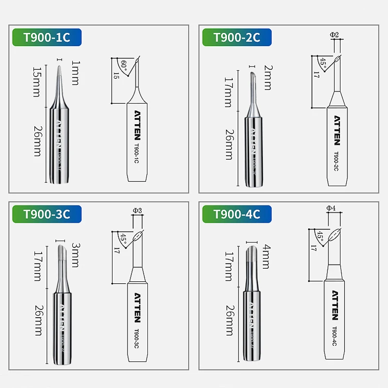 Original ATTEN 5Pcs T900-M Aut - Diy Soldering Station No Electronics avaliação e preço
