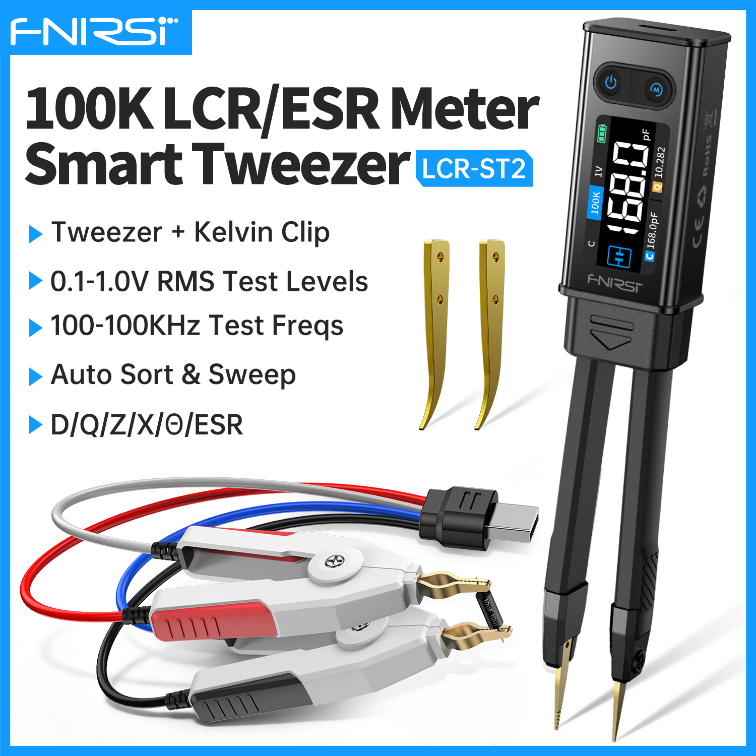 FNIRSI LCR-ST2 Digital LCR Met - R/Diy Electronics avaliação e preço