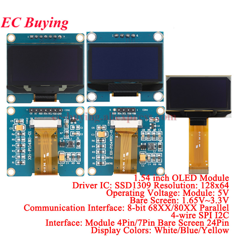 1.54 inch OLED Module 1.54” Di - I2C Lcd Display avaliação e preço