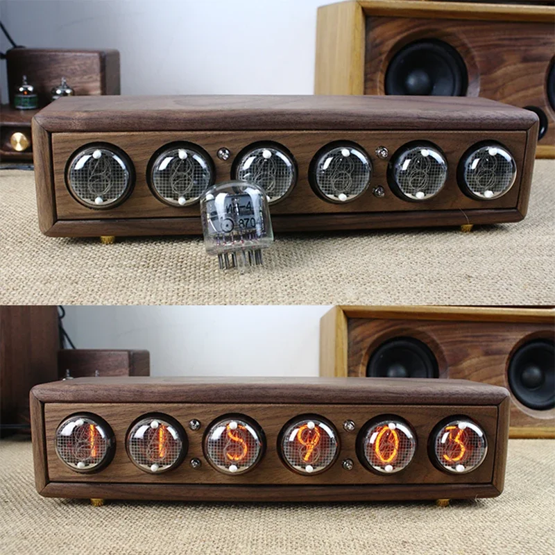 Luxury Wood Nixie Tube Clock D - Diy Electronics Table avaliação e preço