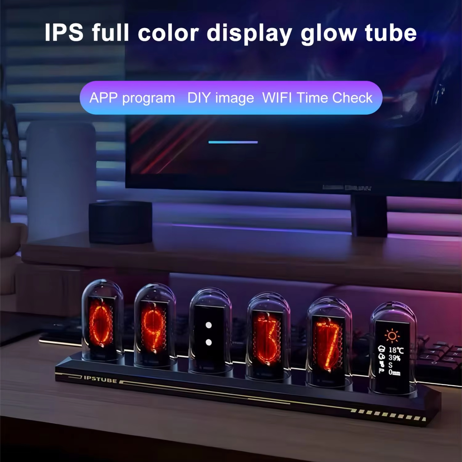 RGB Glow Tube Clock DIY LED El - Diy Electronics Table avaliação e preço