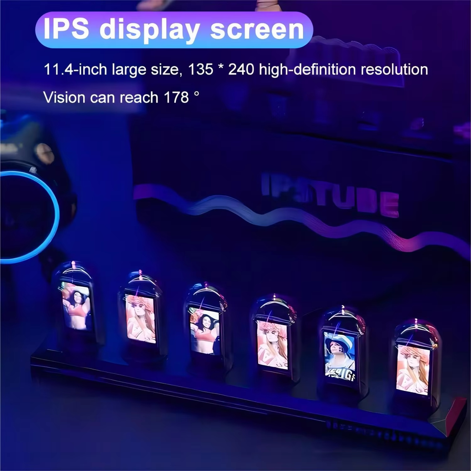 RGB Glow Tube Clock DIY LED El - Diy Electronics Table avaliação e preço