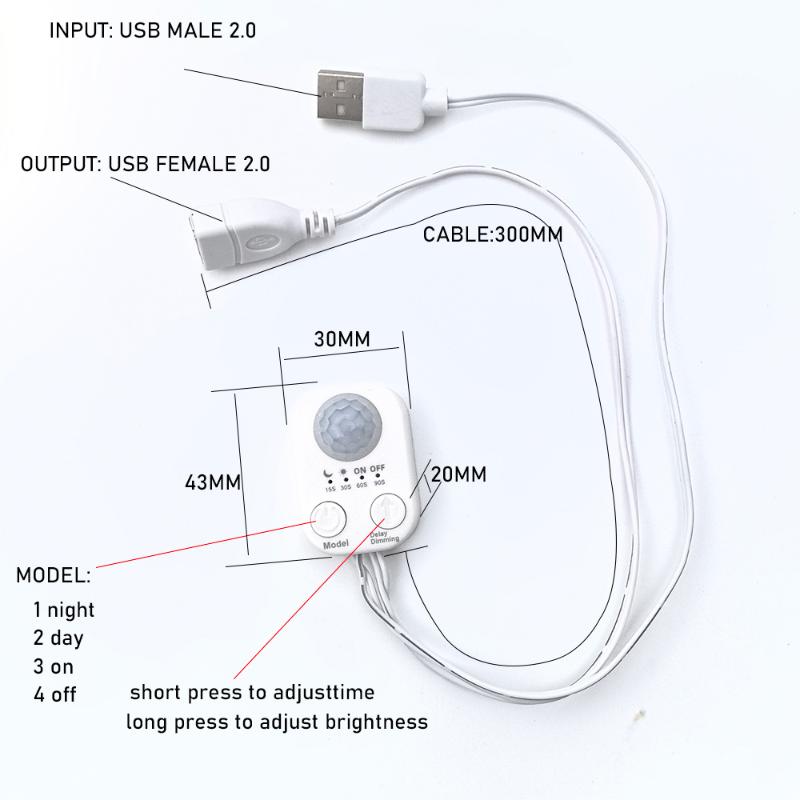 1Pcs DC 5V-24V USB PIR Human M - Ldr Light Sensor avaliação e preço