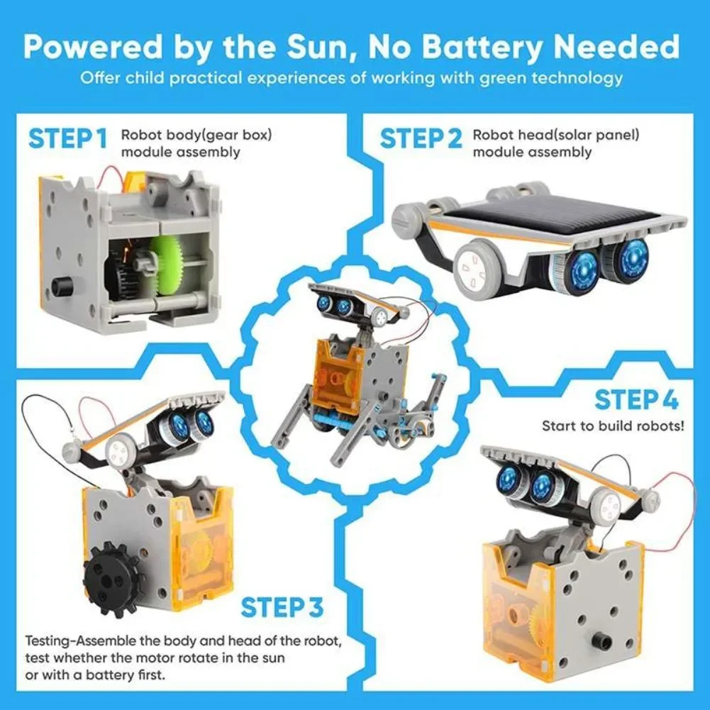 13 in 1 Solar Powered Robot Sc - Learn Diy Electronics avaliação e preço