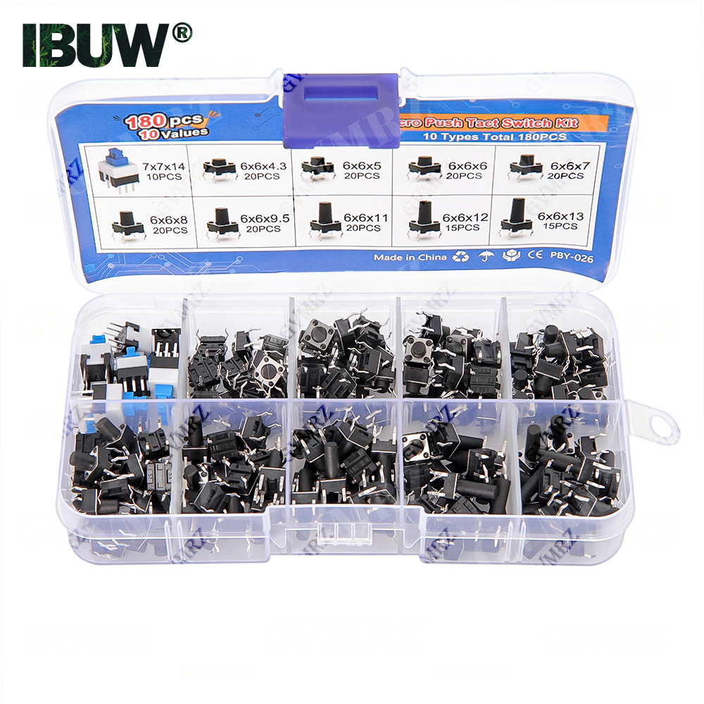 100/180/200PCS 6x6mm Micro Pus - Push Button Tactile avaliação e preço